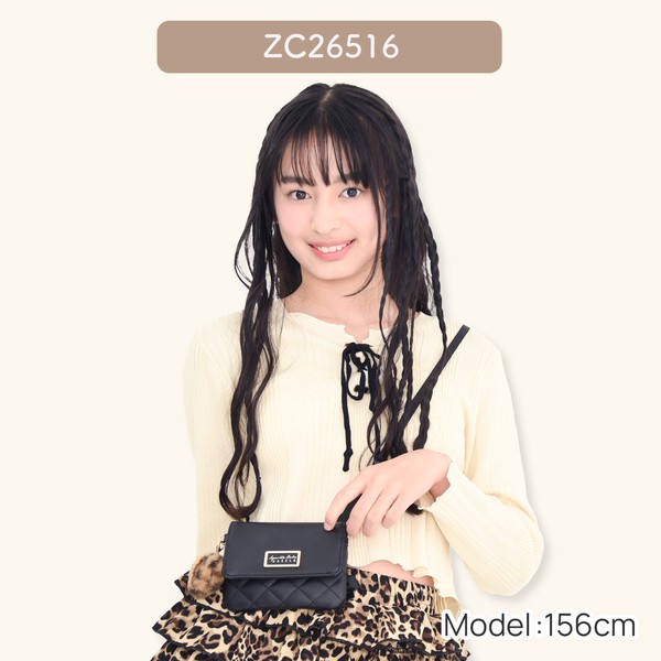 Coboca+合皮マルチポケット / 合皮 移動ポケット ポシェット シマエナガ ガーリー チェック柄 2026新作