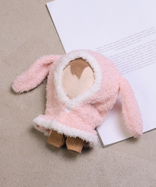 ぬいポンチョ ぬい服 うさぎ ウサギ うさ耳 ルームウェア パイル ふわふわ ぬい活 ぬい撮り 推し活