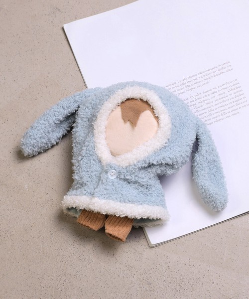 ぬいポンチョ ぬい服 うさぎ ウサギ うさ耳 ルームウェア パイル ふわふわ ぬい活 ぬい撮り 推し活
