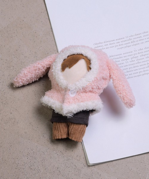 ぬいポンチョ ぬい服 うさぎ ウサギ ルームウェア パイル ふわふわ ぬい活 ぬい撮り ちびぬい 推し活