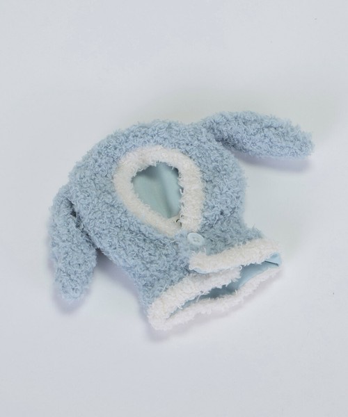 ぬいポンチョ ぬい服 うさぎ ウサギ ルームウェア パイル ふわふわ ぬい活 ぬい撮り ちびぬい 推し活