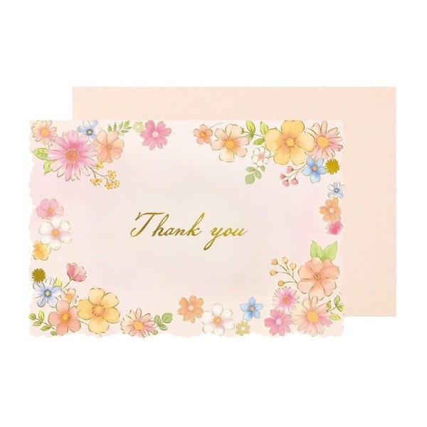 【包む】＜ THANK YOU ＞　サンキュー ウォームフラワー 　/  グリーティングカード