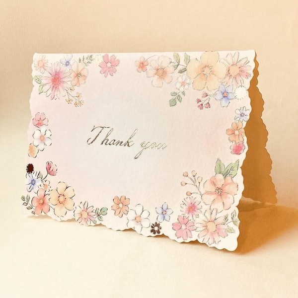 【包む】＜ THANK YOU ＞　サンキュー ウォームフラワー 　/  グリーティングカード