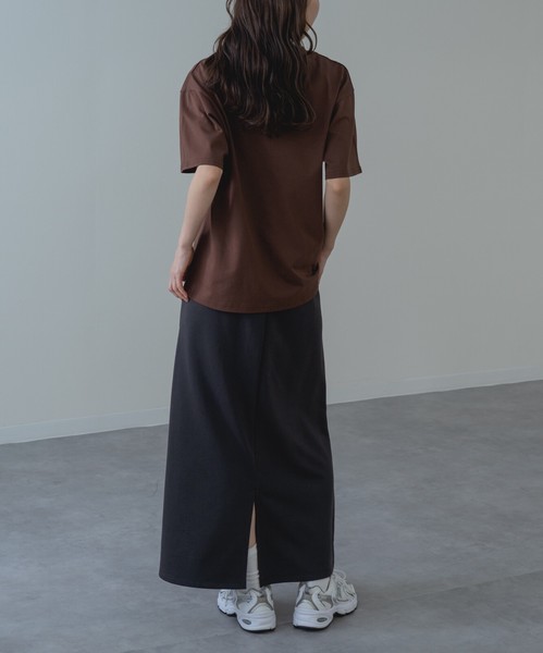 【2026SS新商品】胸刺繍Tシャツ　/　トップス　半袖　ロゴT　刺繍T　Tシャツ　無地　レディース
