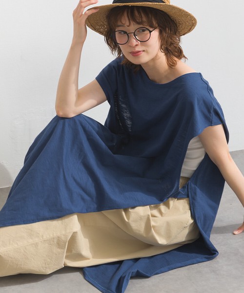 170g スラブ天竺　ロング プルオーバー ジレ