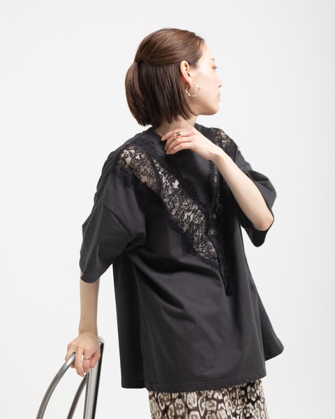 【再入荷】レース切替 ビッグTシャツ　●6/4・6/17日追加入荷