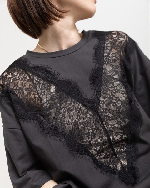 【再入荷】レース切替 ビッグTシャツ　●6/4・6/17日追加入荷