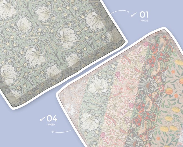 Jubilee ウィリアムモリス柄 シフォン スカーフ 90x90cm 苺泥棒 ファッション雑貨 日差し対策