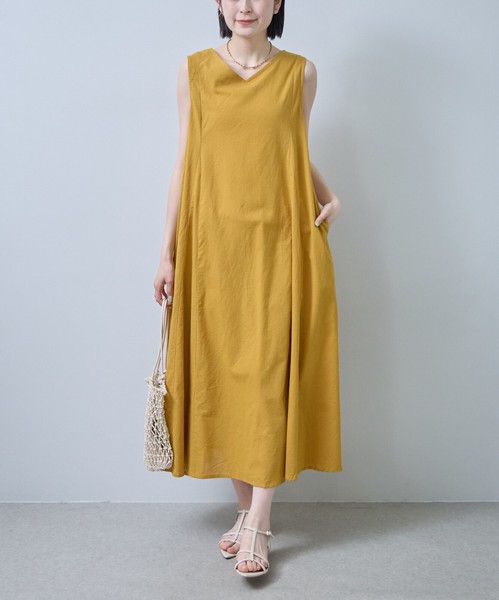 再入荷【ラスト終了】インド綿100％ 前後2WAYノースリーブワンピース 人気 each東京