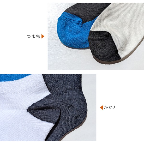 男児　綿混クルーソックス　ライン柄　【2サイズ展開/抗菌防臭加工】