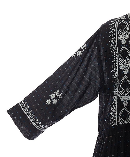 インド綿　刺繡ワンピース　Mサイズ　レディース