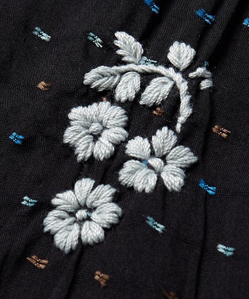 インド綿　刺繡ワンピース　Mサイズ　レディース
