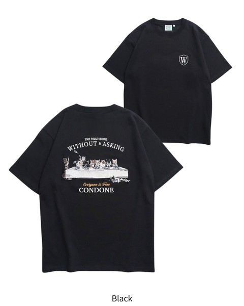 晩餐ネコ刺繍Tシャツ【2026夏物】