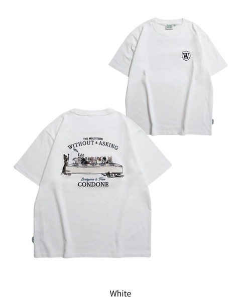 晩餐ネコ刺繍Tシャツ【2026夏物】