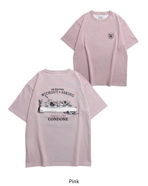 晩餐ネコ刺繍Tシャツ【2026夏物】