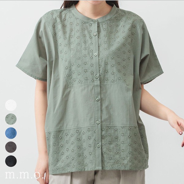 【2026SS新作】1枚で華やぐ◎ゆったりシルエット刺繍切替ブラウス