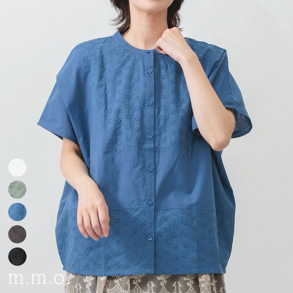 【2026SS新作】1枚で華やぐ◎ゆったりシルエット刺繍切替ブラウス