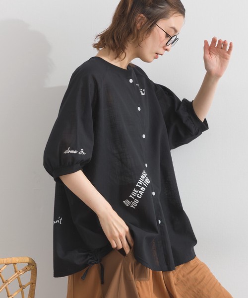 スラブ 布帛 2WAY ランダム ロゴ プルオーバー 【 2026春夏新作 】