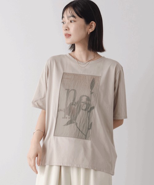 【再入荷：店舗取り寄せ販売】SALE フラワーロゴプリントTシャツ◇大人モードなTシャツ  2026新作