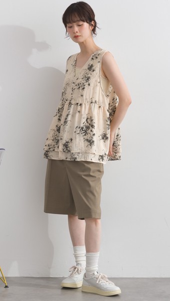 花柄シア ノースリブラウス　【2026春夏新作】