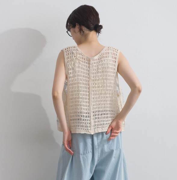 総柄刺繍風ニットベスト【2026春夏新作】