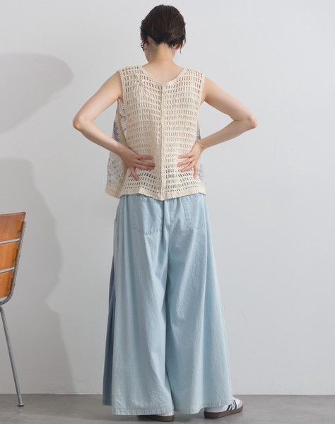 総柄刺繍風ニットベスト【2026春夏新作】