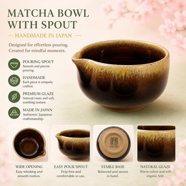 日本製 【巡りシリーズ抹茶碗】 抹茶道具　手作り　片口 抹茶碗