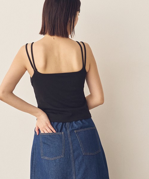 【Petit Fleur】接触冷感・吸水速乾 カップ付きダブルストラップキャミソール