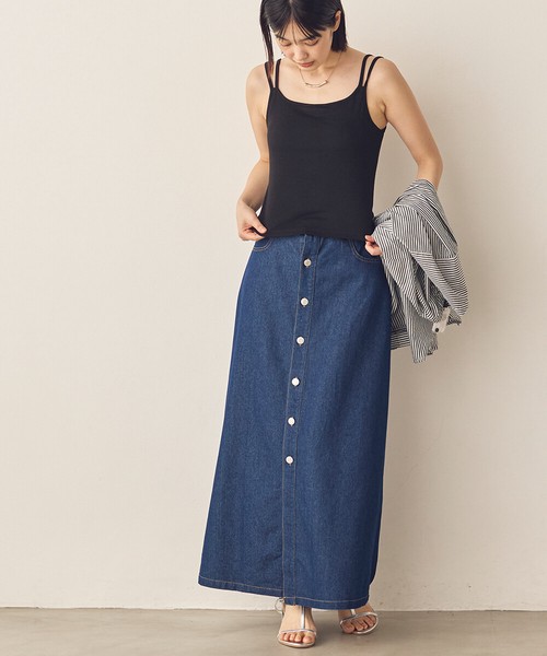 【Petit Fleur】接触冷感・吸水速乾 カップ付きダブルストラップキャミソール