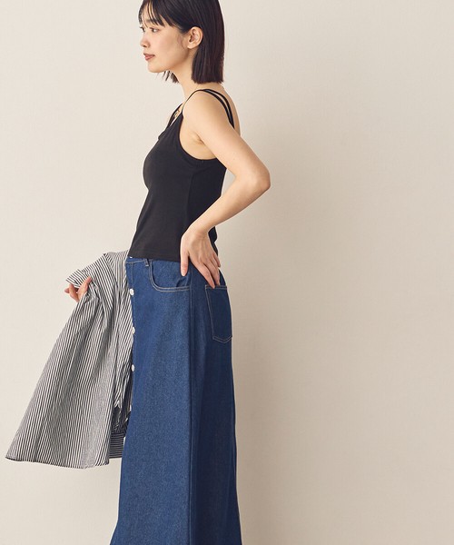 【Petit Fleur】接触冷感・吸水速乾 カップ付きダブルストラップキャミソール