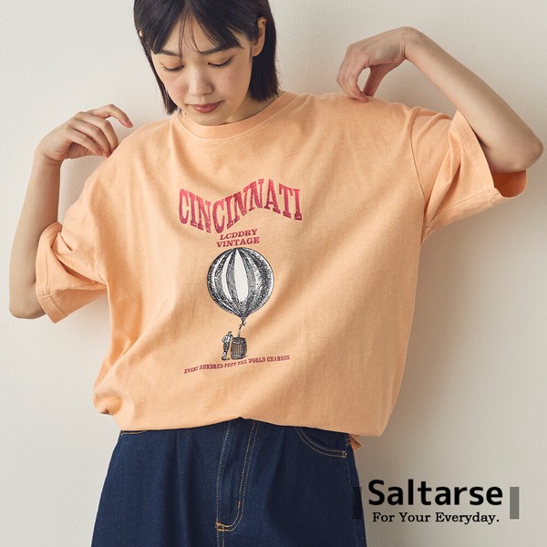 【Saltarse】プリントピグメントTシャツ