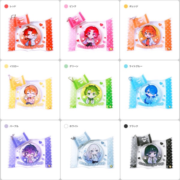 【推し活グッズ】缶バッチアクリルフレーム キャンディーB（ 国産 / UV99%カット / 高透明度）