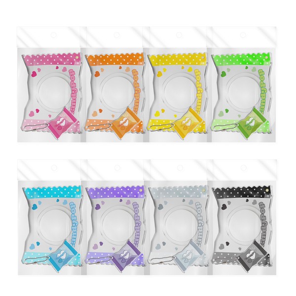 【推し活グッズ】缶バッチアクリルフレーム キャンディーB（ 国産 / UV99%カット / 高透明度）