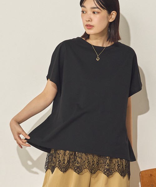 汗染み防止 裾レースレイヤードTシャツセット