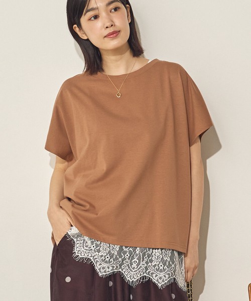 汗染み防止 裾レースレイヤードTシャツセット