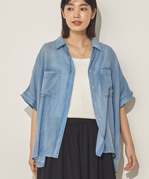 【再入荷】シアーデニムオーバーシャツ