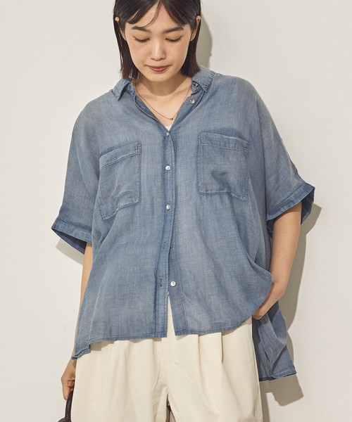 【再入荷】シアーデニムオーバーシャツ