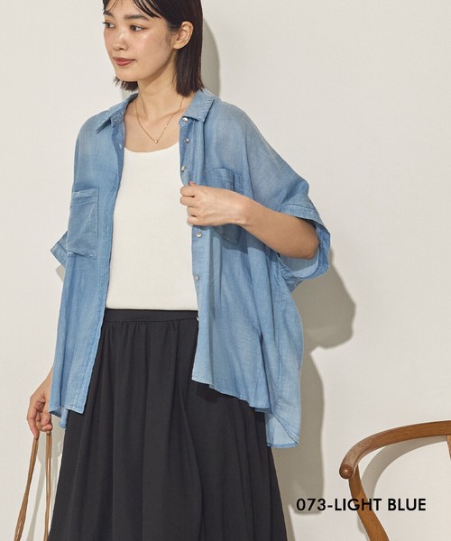 【再入荷】シアーデニムオーバーシャツ