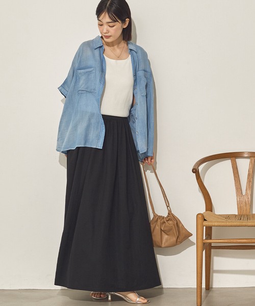 【再入荷】シアーデニムオーバーシャツ