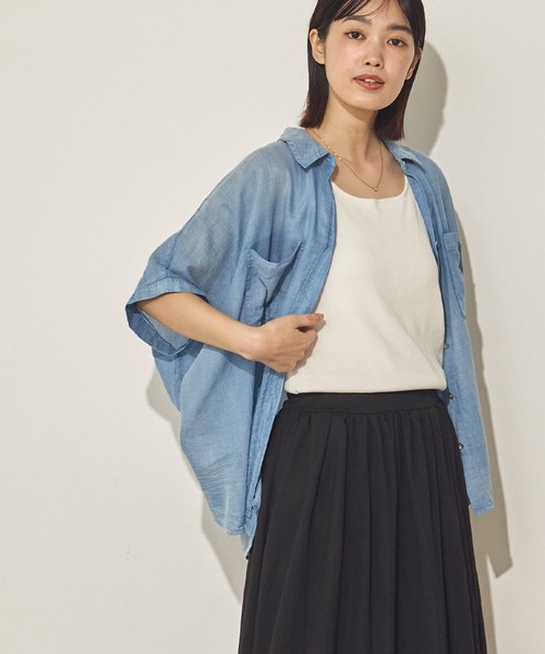 【再入荷】シアーデニムオーバーシャツ