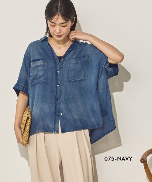 【再入荷】シアーデニムオーバーシャツ