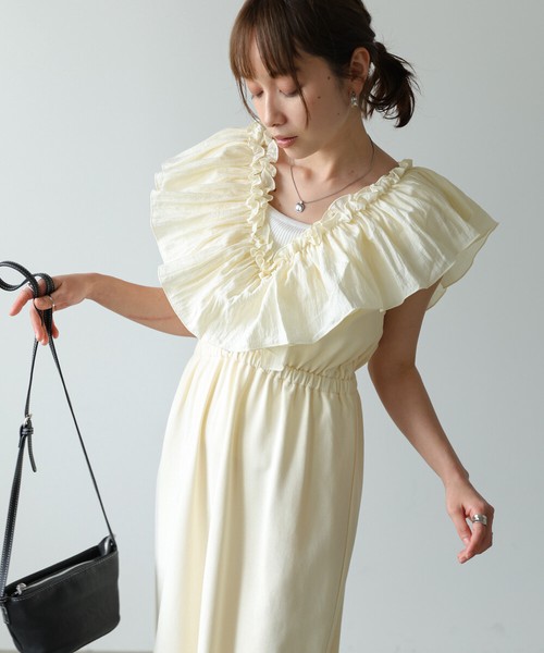 【追加：予約販売】再入荷：マルチWAYフリルスウェットワンピース◇ウエストのフリルでアレンジ　2026新作