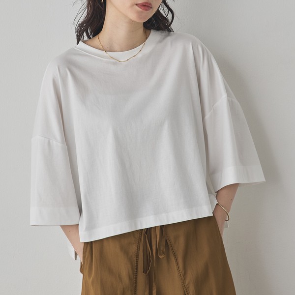 コンパクトスムース ワイドショートTシャツ 2026新作 春夏