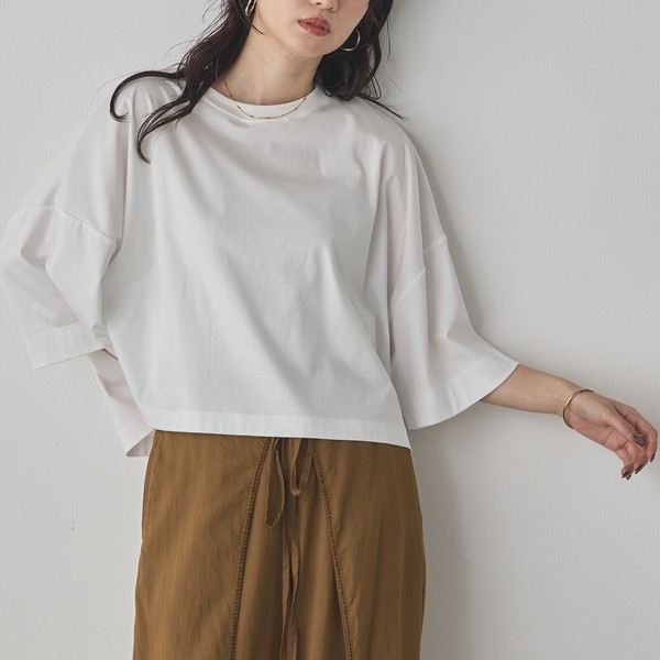 コンパクトスムース ワイドショートTシャツ 2026新作 春夏