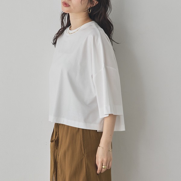 コンパクトスムース ワイドショートTシャツ 2026新作 春夏