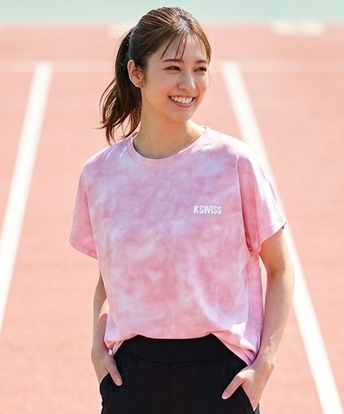 【K-SWISS/ケースイス】タイダイ柄ドルマンスリーブTシャツ2026SS新作