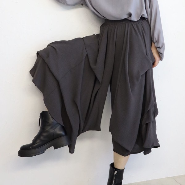 【再入荷】タックフリルワイドパンツ★ロングセラー/大人気★　2026新作SS春夏