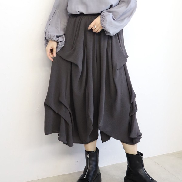 【再入荷】タックフリルワイドパンツ★ロングセラー/大人気★　2026新作SS春夏