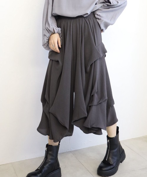 【再入荷】タックフリルワイドパンツ★ロングセラー/大人気★　2026新作SS春夏