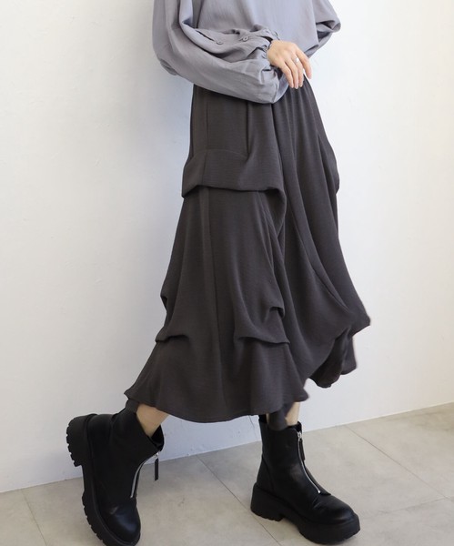 【再入荷】タックフリルワイドパンツ★ロングセラー/大人気★　2026新作SS春夏